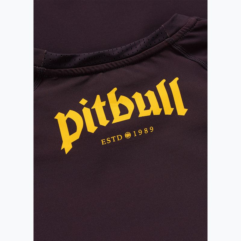 Herren-Shirt Pitbull Rashguard Logo Palms brown 7