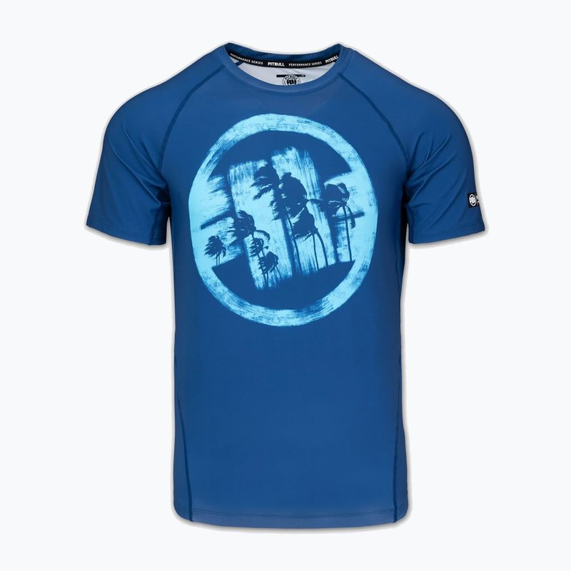 Herren-Shirt Pitbull Rashguard Logo Palms blue 3