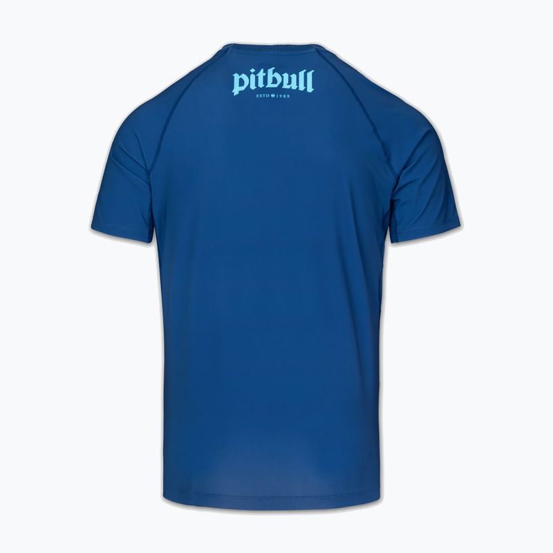 Herren-Shirt Pitbull Rashguard Logo Palms blue 4