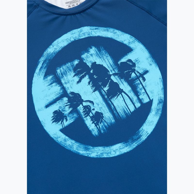 Herren-Shirt Pitbull Rashguard Logo Palms blue 6