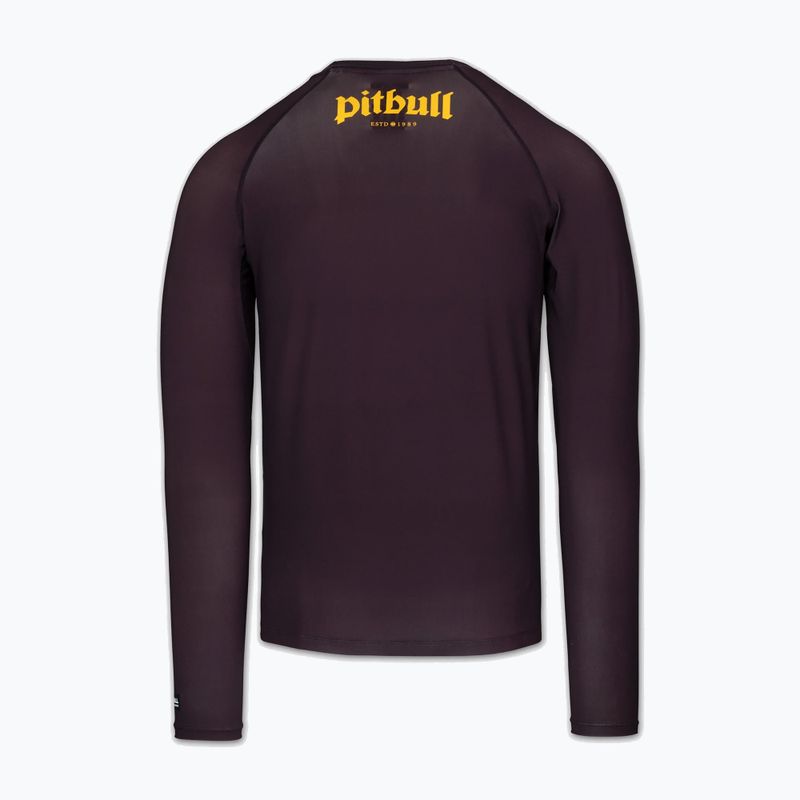 Rashguard Langarmshirt für Herren Pitbull Rashguard Logo Palms brown 4