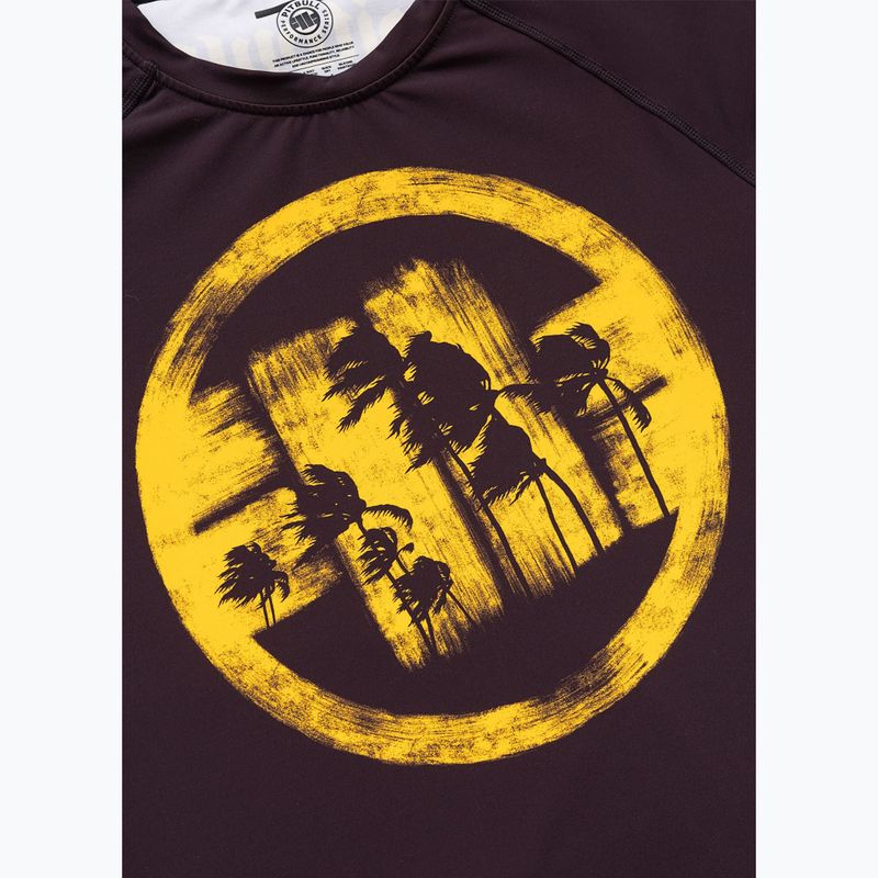 Rashguard Langarmshirt für Herren Pitbull Rashguard Logo Palms brown 6