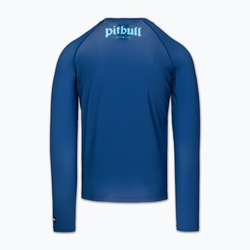 Rashguard Langarmshirt für Herren Pitbull Rashguard Logo Palms blue 4