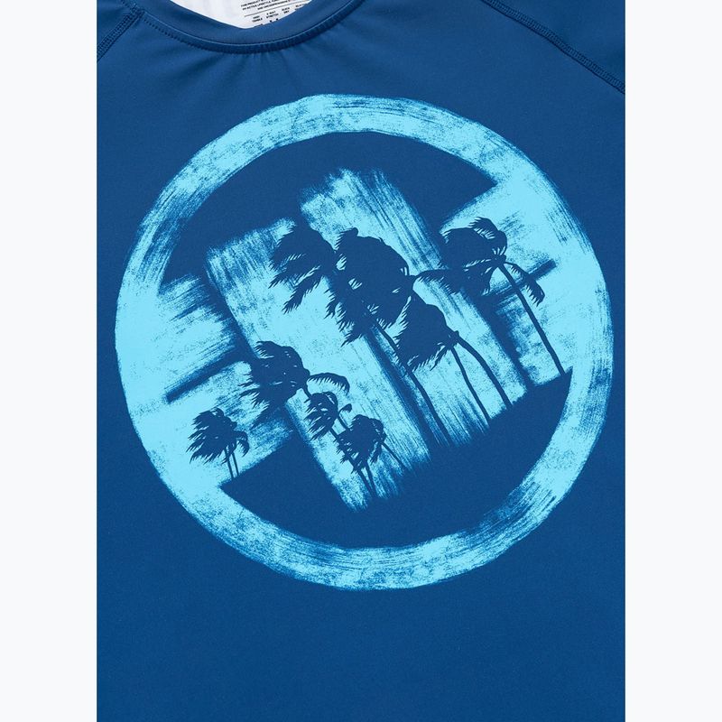 Rashguard Langarmshirt für Herren Pitbull Rashguard Logo Palms blue 6