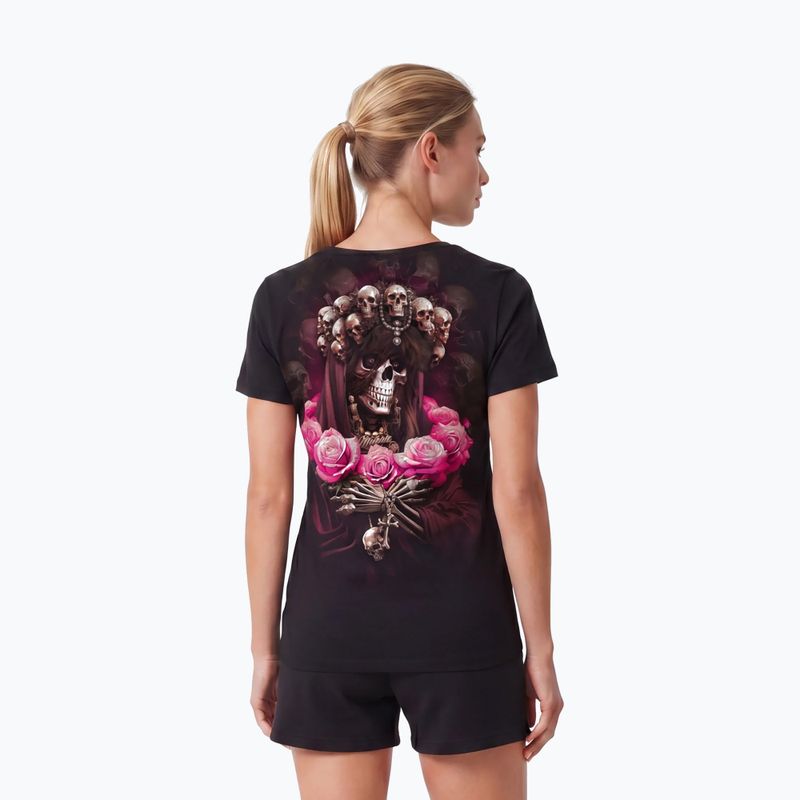 Damen-T-Shirt Pitbull Santa Muerte black/pink 3