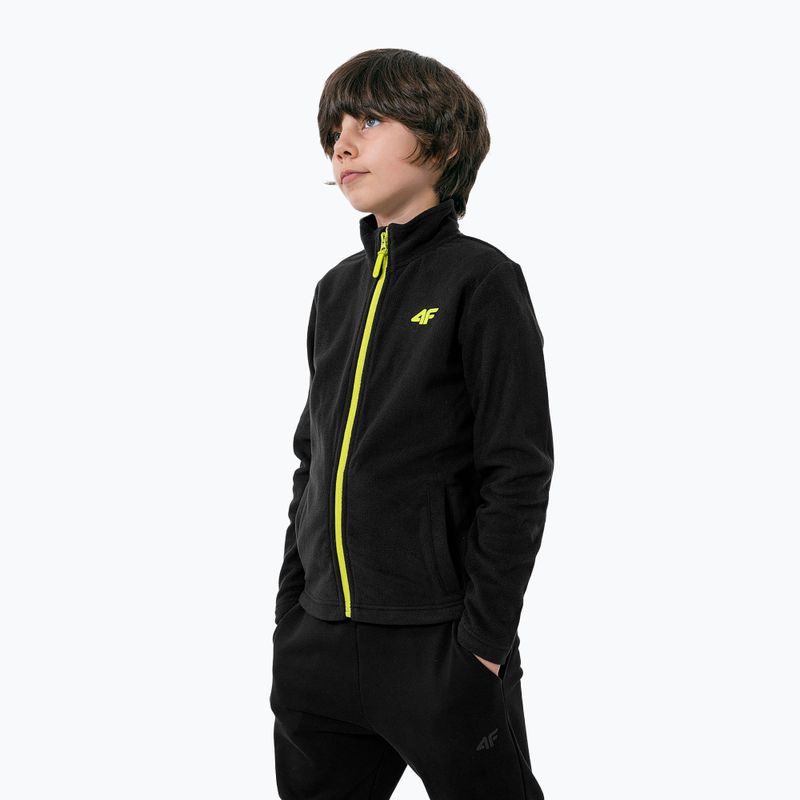 Kinder-Ski-Sweatshirt 4F JPLM001 Fleece schwarz HJZ22-JPLM001 6