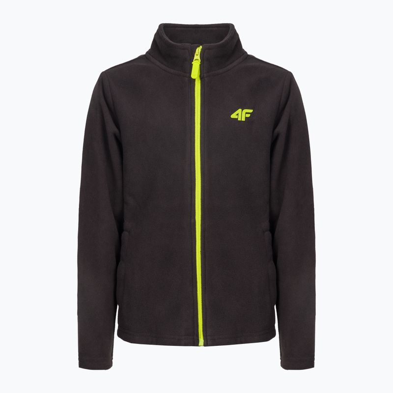 Kinder-Ski-Sweatshirt 4F JPLM001 Fleece schwarz HJZ22-JPLM001