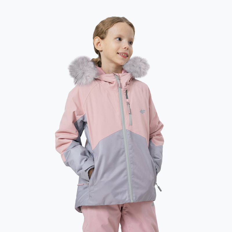 Kinder-Skijacke 4F rosa HJZ22-JKUDN003