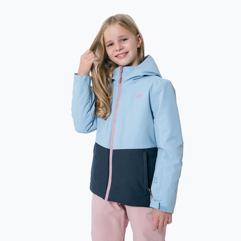 Kinder-Skijacke 4F blau HJZ22-JKUDN001