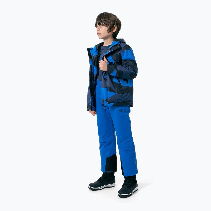 Kinder-Skijacke 4F schwarz-blau HJZ22-JKUMN002 2
