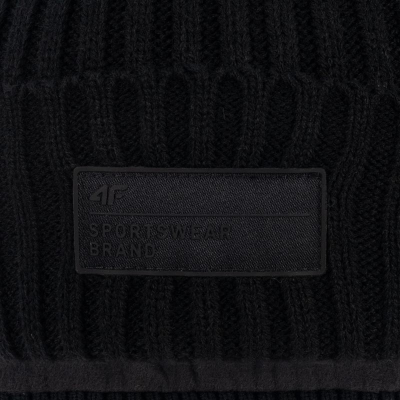Herren Wintermütze 4F schwarz H4Z22-CAM013 4