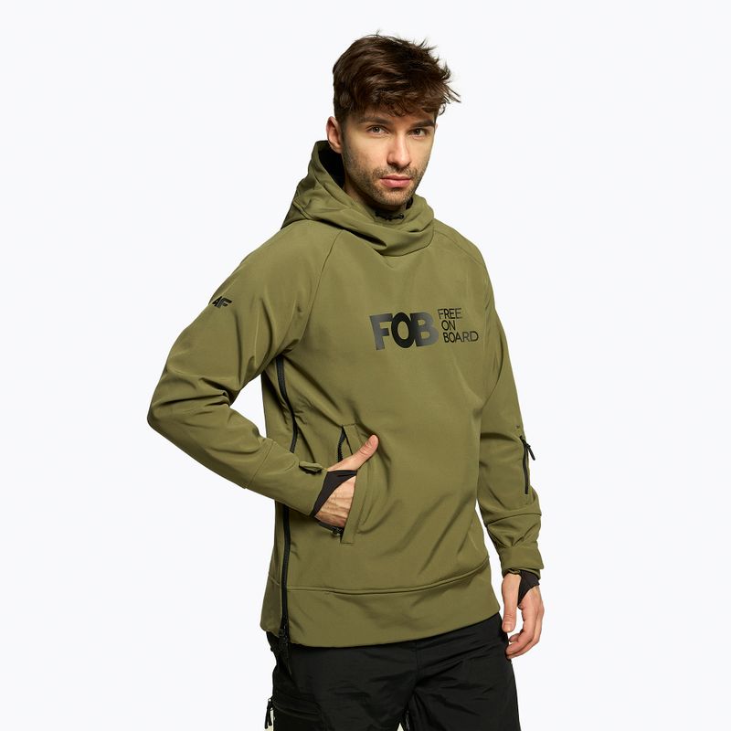 Herren 4F khakifarbene Snowboardjacke H4Z22-SFM001F