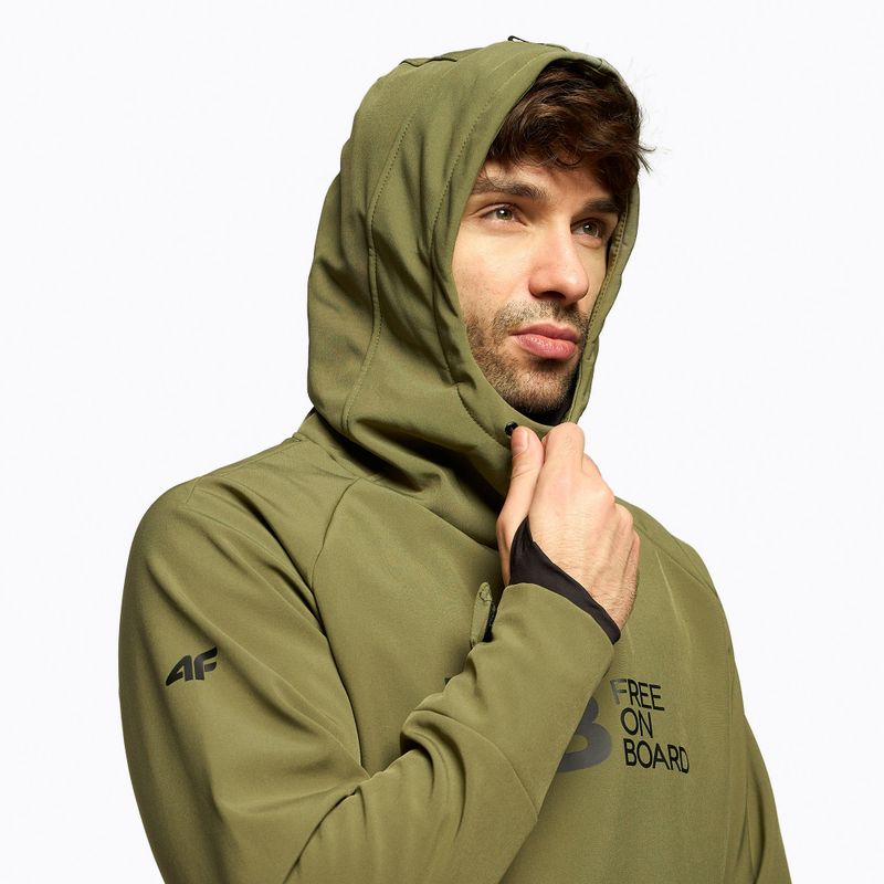 Herren 4F khakifarbene Snowboardjacke H4Z22-SFM001F 4