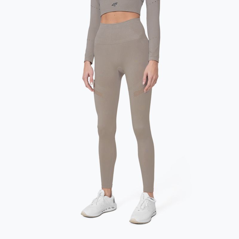 Nahtlose Damen-Leggings 4F H4Z22-SPDF012 beige
