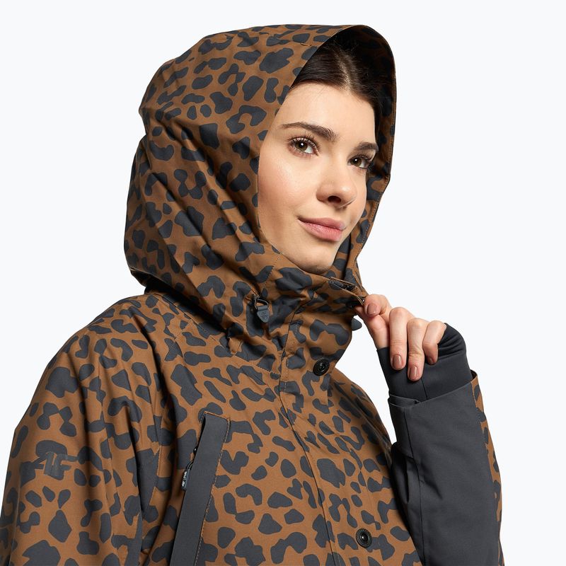 Damen Snowboardjacke 4F braun H4Z22-KUDS002 4