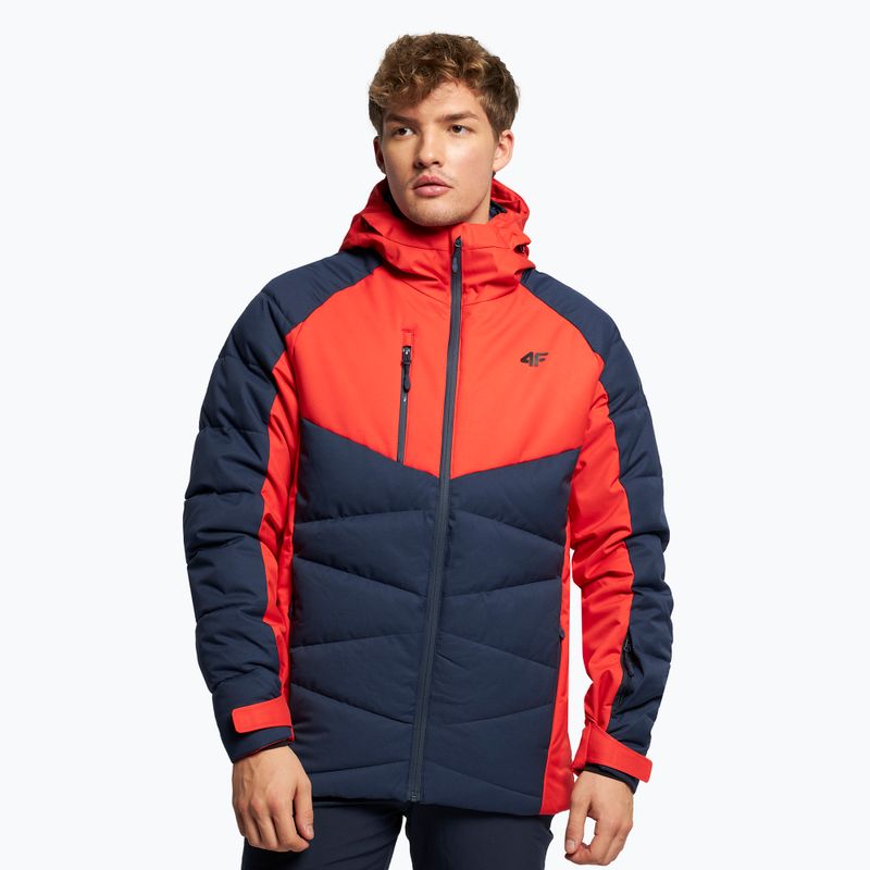 Herren 4F Skijacke rot und navy blau H4Z22-KUMN007