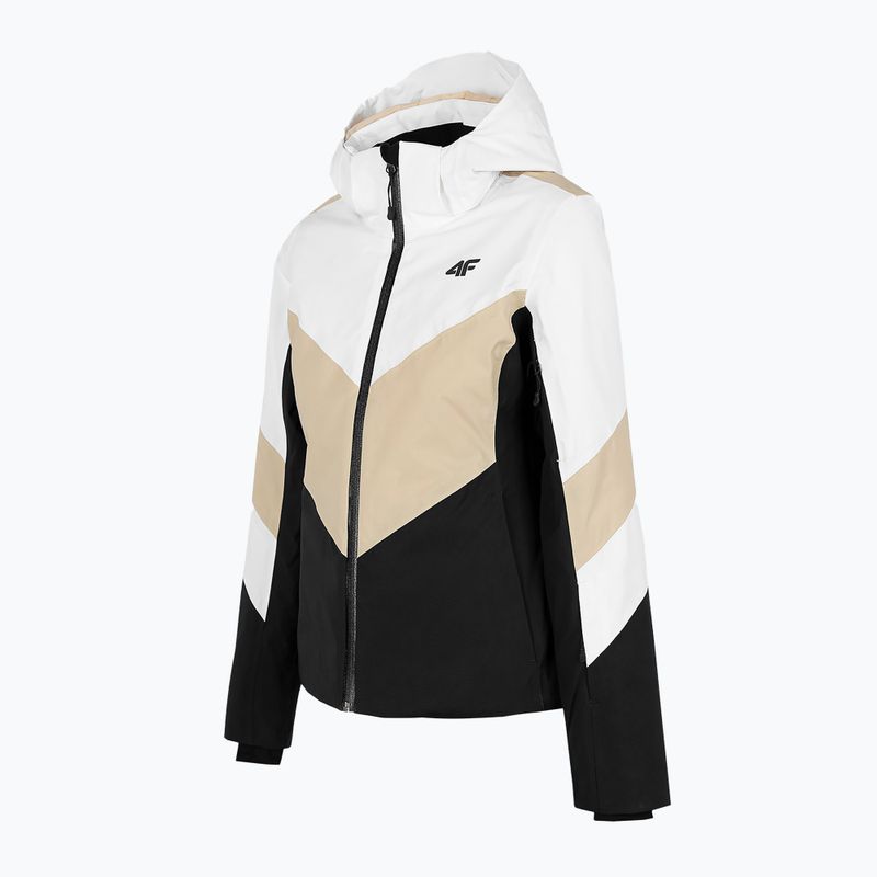Damen Skijacke 4F weiß  beige und schwarz H4Z22-KUDN008 7