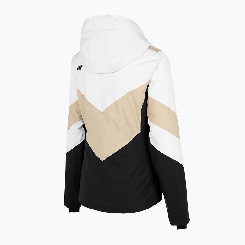 Damen Skijacke 4F weiß  beige und schwarz H4Z22-KUDN008 8