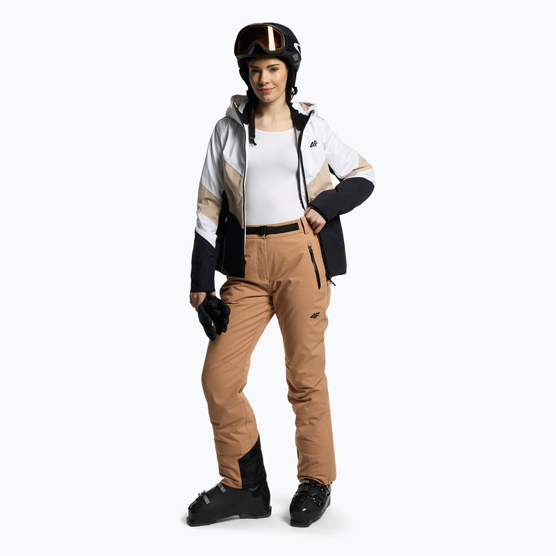 Damen Skijacke 4F weiß  beige und schwarz H4Z22-KUDN008 2