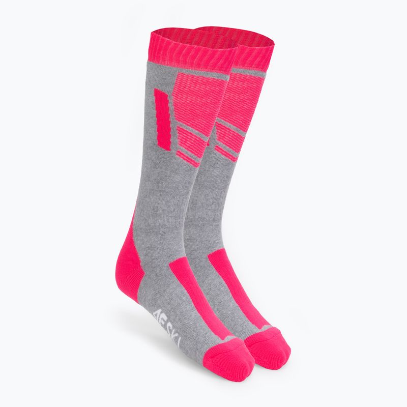 Kinderskisocken 4F F028 grau-rosa 4FJAW22UFSOF028