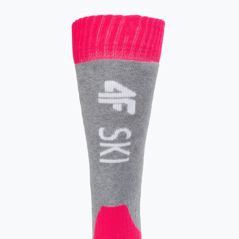 Kinderskisocken 4F F028 grau-rosa 4FJAW22UFSOF028 4