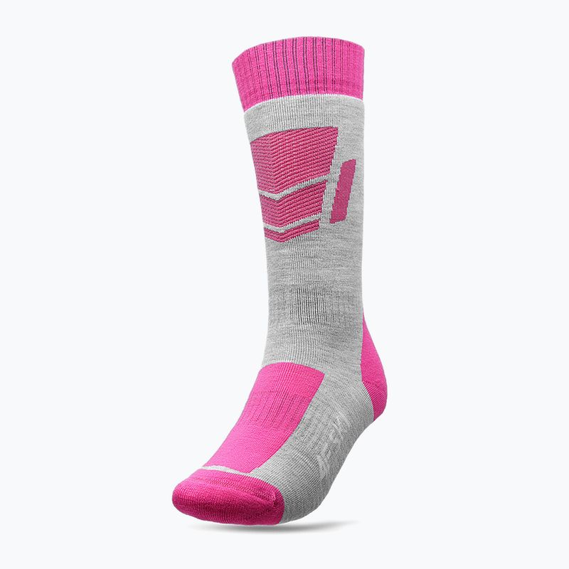 Kinderskisocken 4F F028 grau-rosa 4FJAW22UFSOF028 5