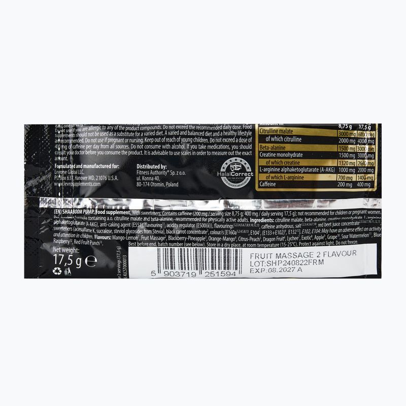 Fitness Authority Pre-Workout Shaaboom Pump 17,5g Fruchtmassage 2