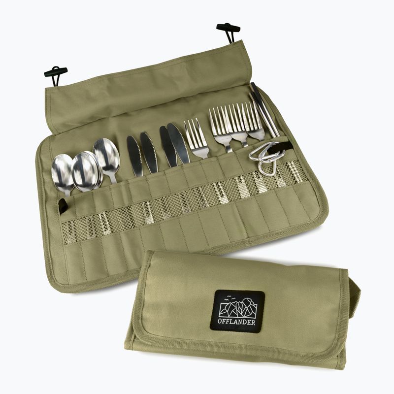 Besteckset OFFLANDER Camping Cutlery Set with Case green 2