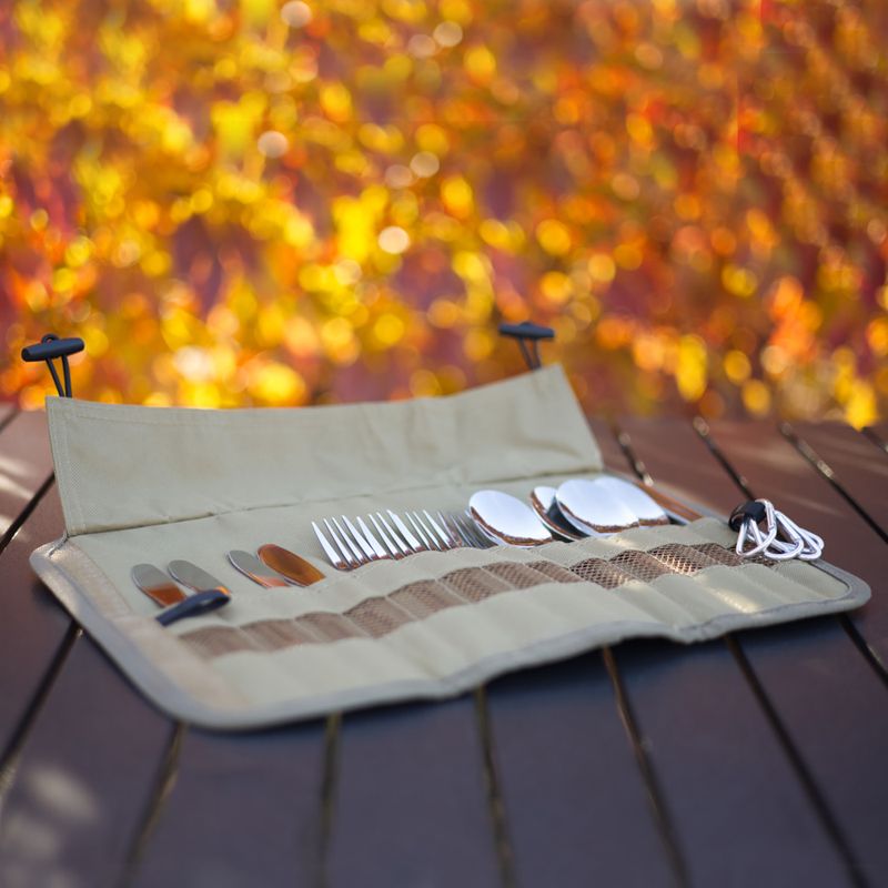 Besteckset OFFLANDER Camping Cutlery Set with Case green 9