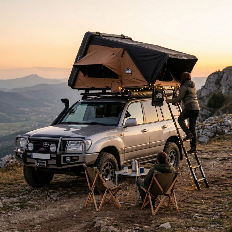 Dachzelt für 2 Personen OFFLANDER Fold 2 Grizzly beige/brown 8