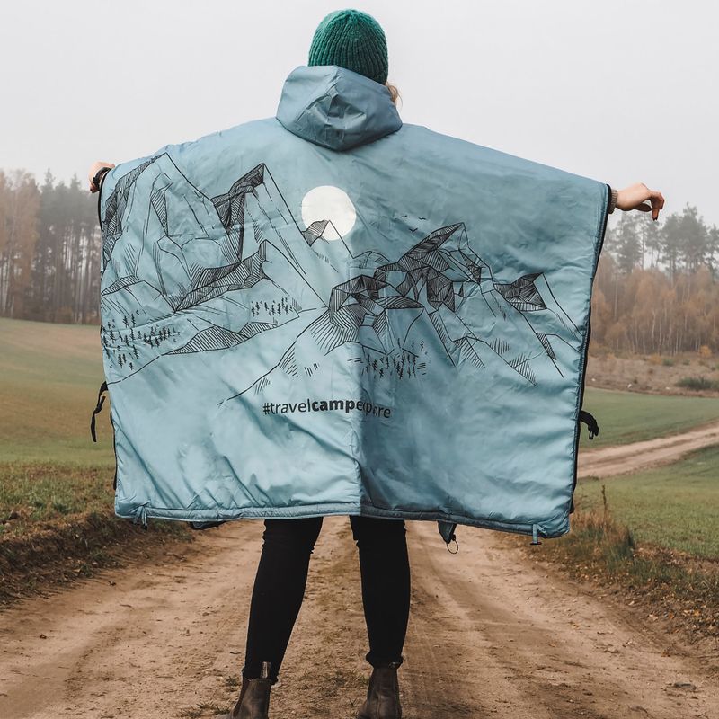 Poncho OFFLANDER OFF_CACC schweres beheiztes Blau 5