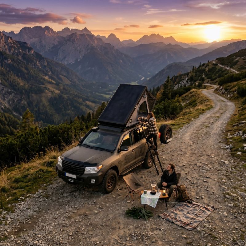 Dachzelt für 2 Personen OFFLANDER Triangle Slim Wolf black 12