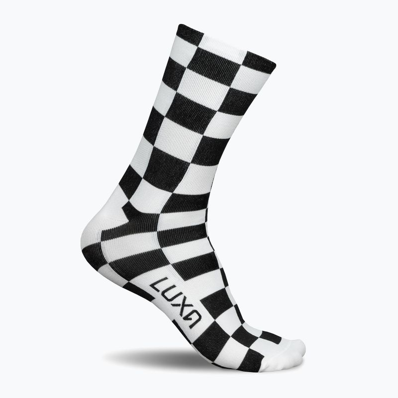LUXA Squares Fahrradsocken schwarz und weiß LUHE21SSQS