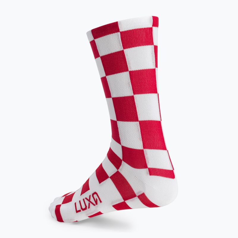 LUXA Squares Fahrradsocken rot und weiß LUAMSSQRS 3