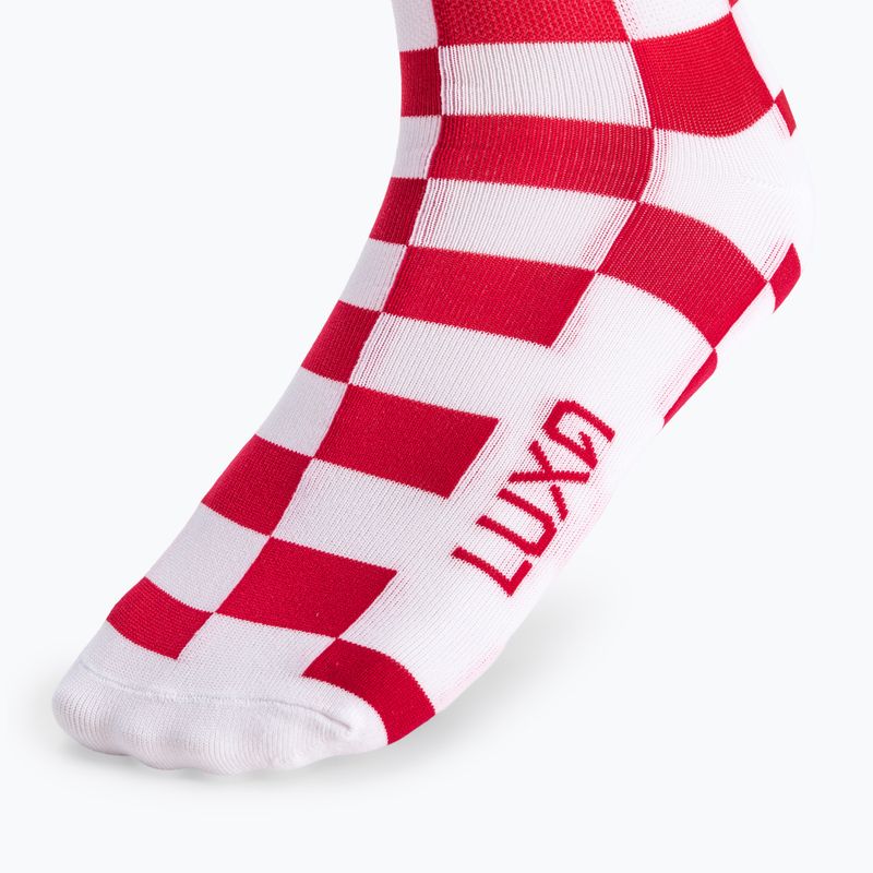 LUXA Squares Fahrradsocken rot und weiß LUAMSSQRS 4