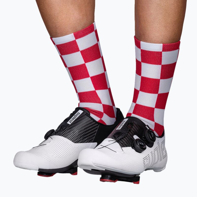 LUXA Squares Fahrradsocken rot und weiß LUAMSSQRS 2