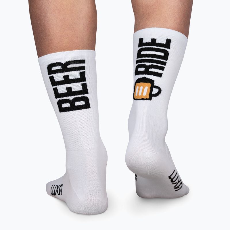 LUXA Beer Ride Fahrradsocken weiß LAM21SBRWS1 2