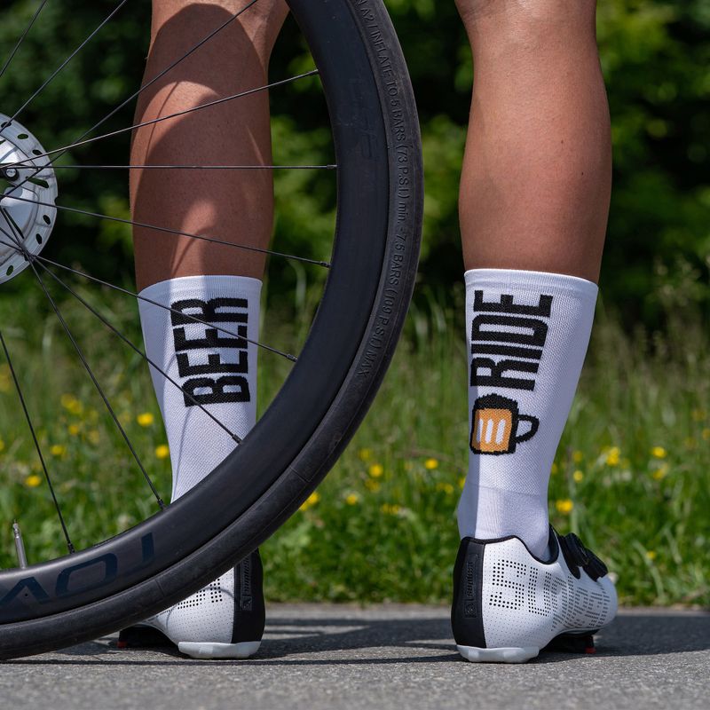 LUXA Beer Ride Fahrradsocken weiß LAM21SBRWS1 7