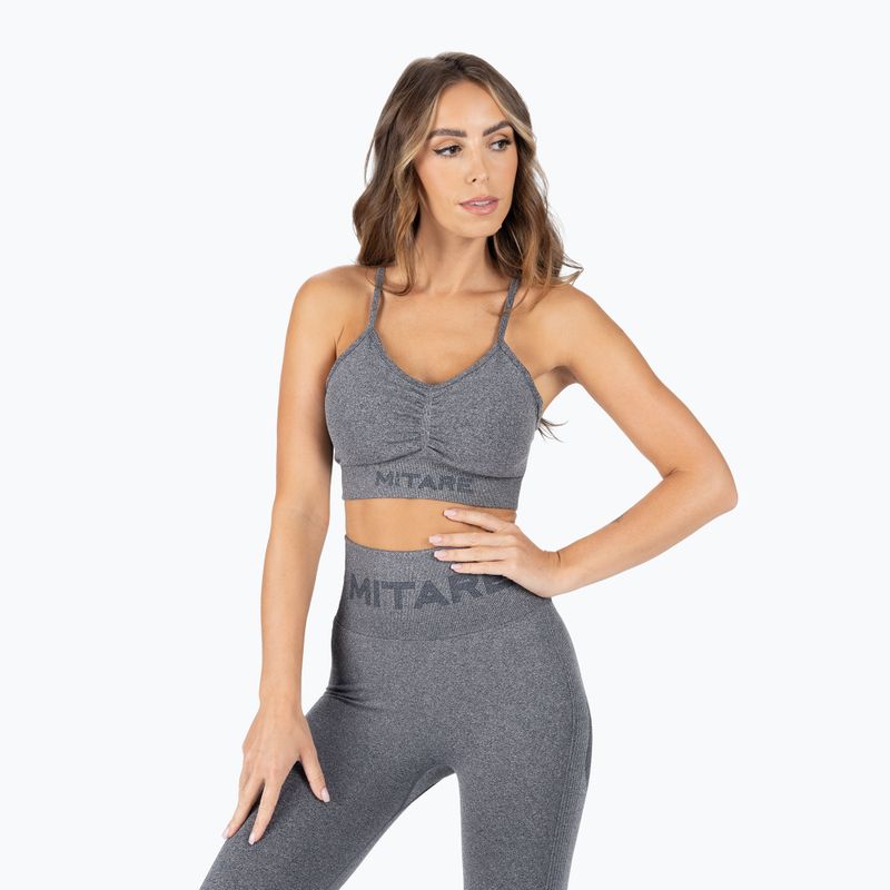 Nahtloser Damen Trainings-BH MITARE Push Up Max dunkelgrau K002