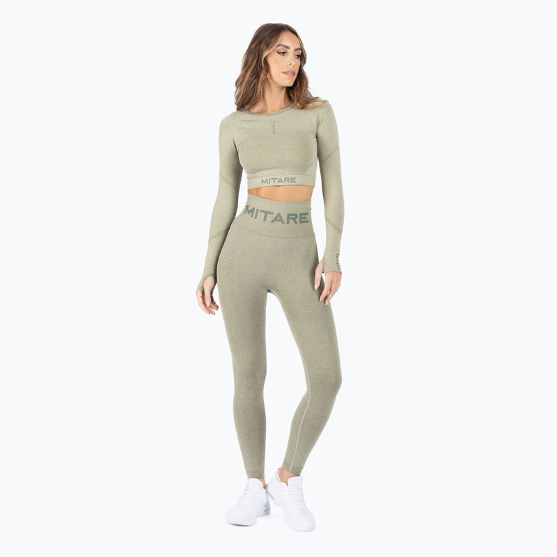 Damen Trainings-Langarmshirt MITARE Push Up Max Crop Top grün K084 2