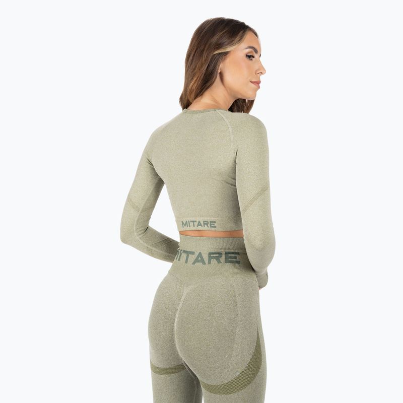 Damen Trainings-Langarmshirt MITARE Push Up Max Crop Top grün K084