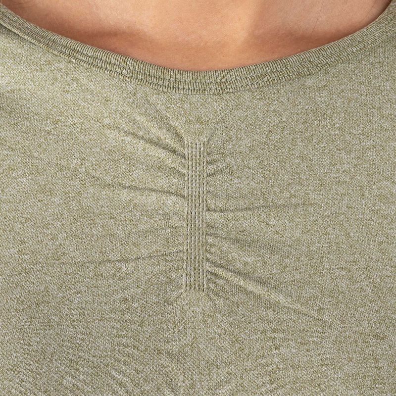 Damen Trainings-Langarmshirt MITARE Push Up Max Crop Top grün K084