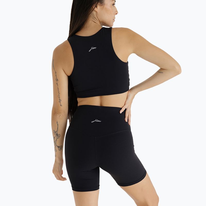 Damen Yoga-Shorts JOYINME Gerippt schwarz 3