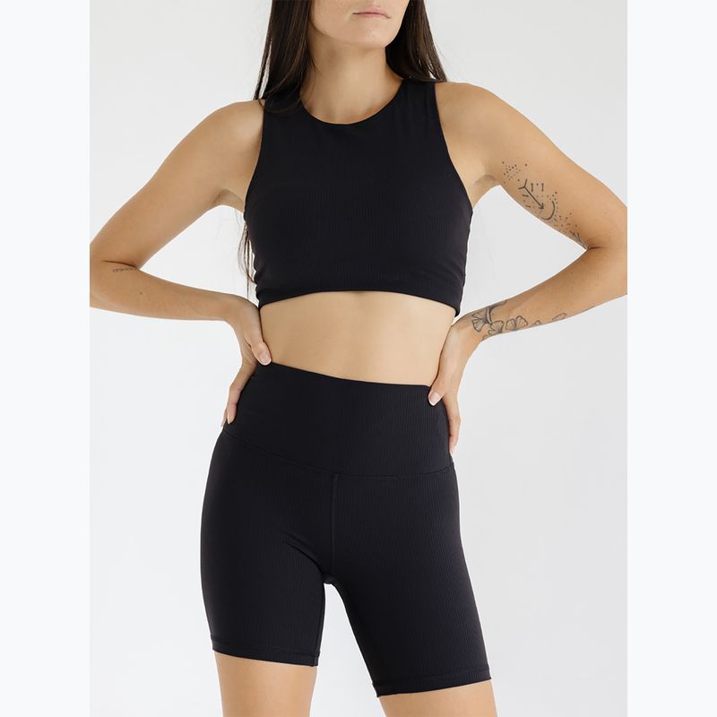 Damen Yoga-Shorts JOYINME Gerippt schwarz 5
