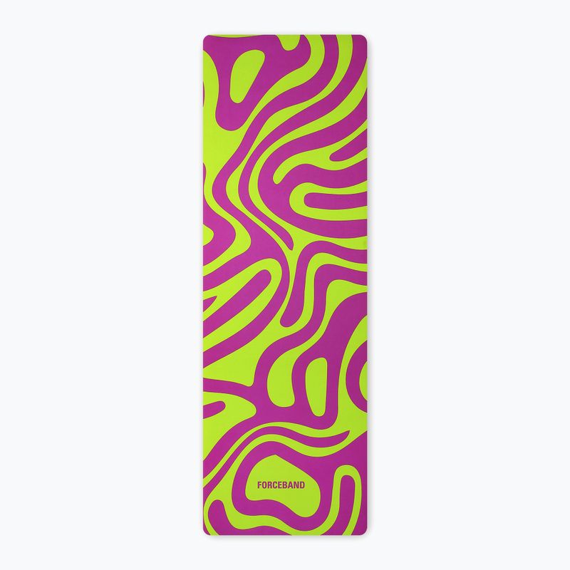 Yoga-/Fitnessmatte FORCEBAND Abstrakt Violett 4 mm violett/linde