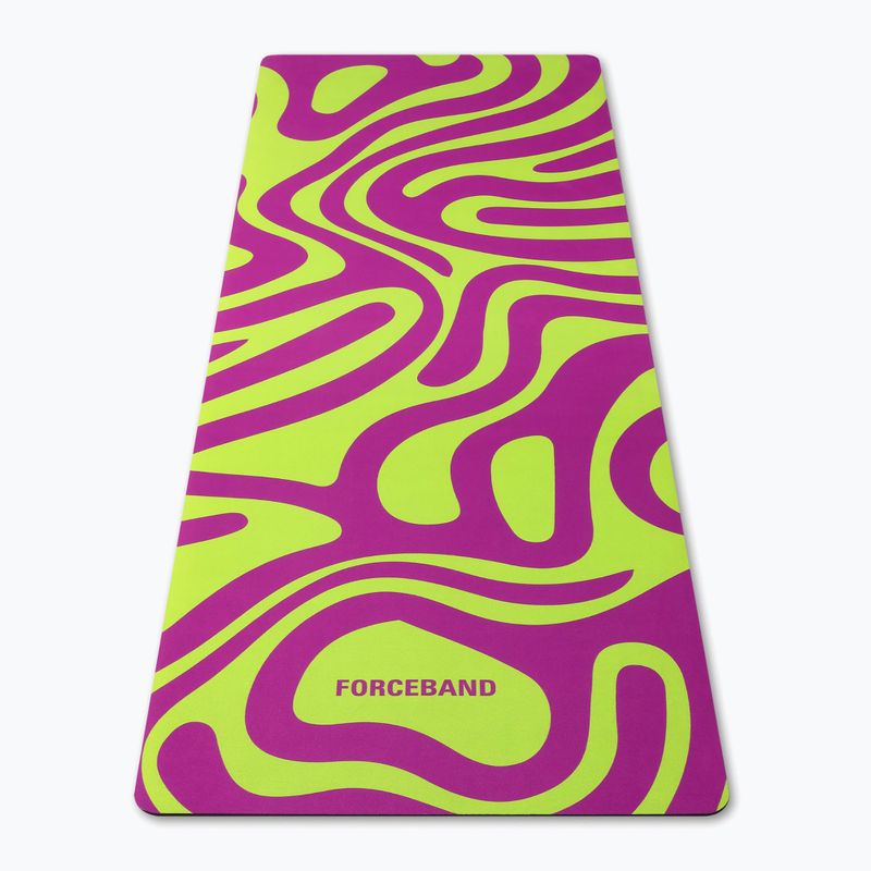 Yoga-/Fitnessmatte FORCEBAND Abstrakt Violett 4 mm violett/linde 2