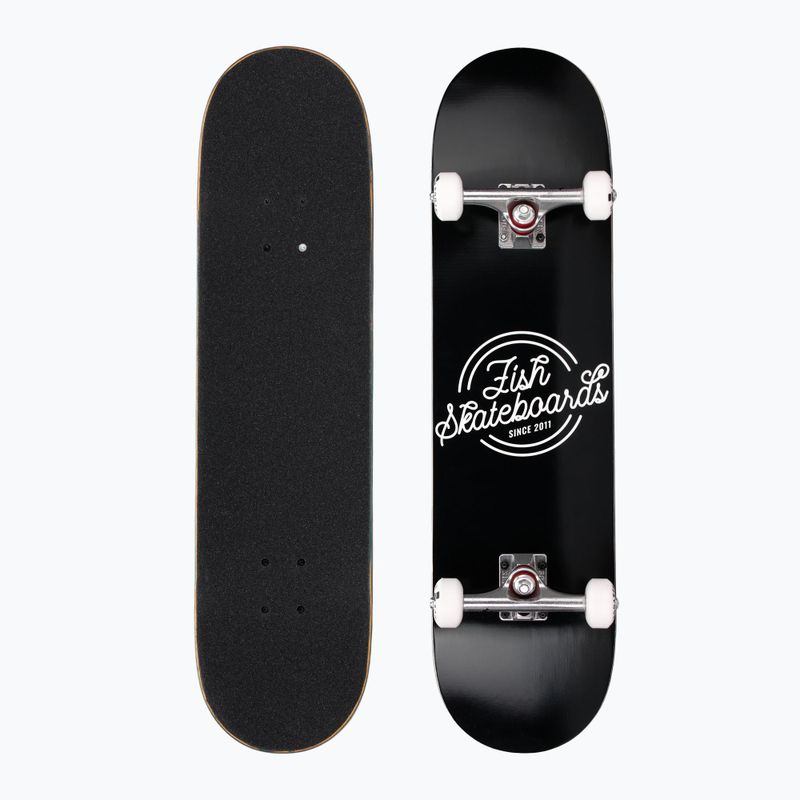 Fish Skateboards Pro Retro Schwarz 8.0" klassisches Skateboard