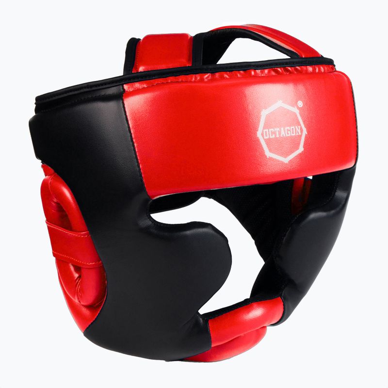 Achteckiger einfarbig roter Boxhelm