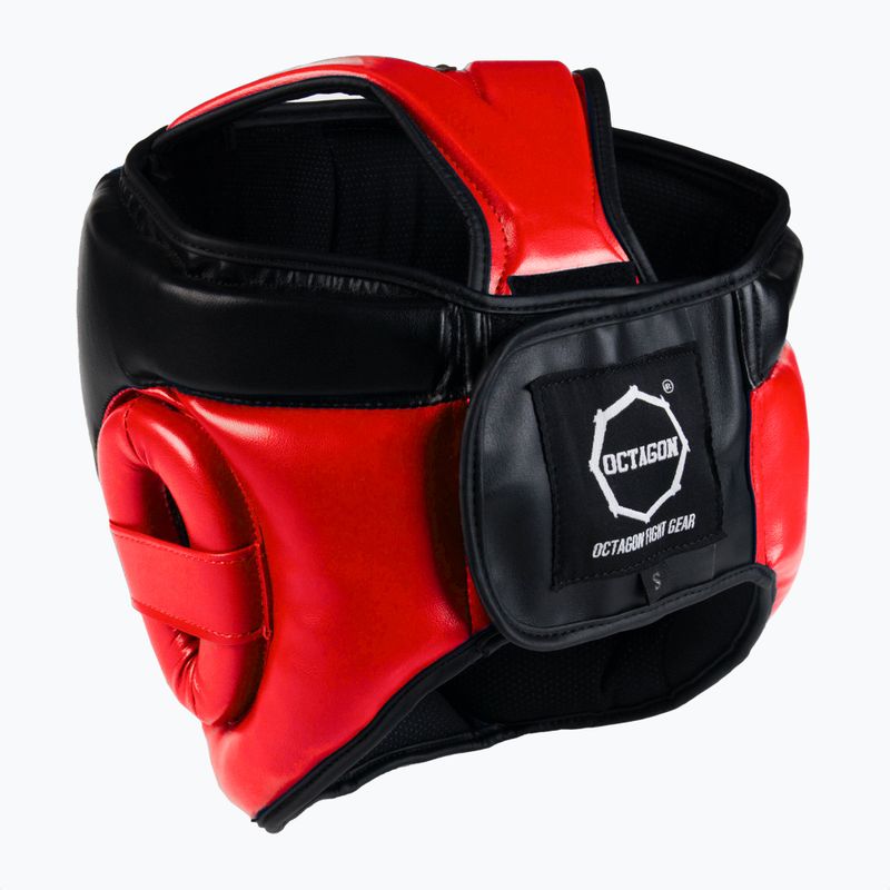Achteckiger einfarbig roter Boxhelm 3