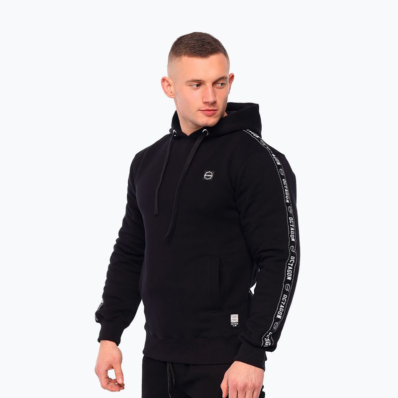 Herren Sweatshirt Octagon Stripe schwarz